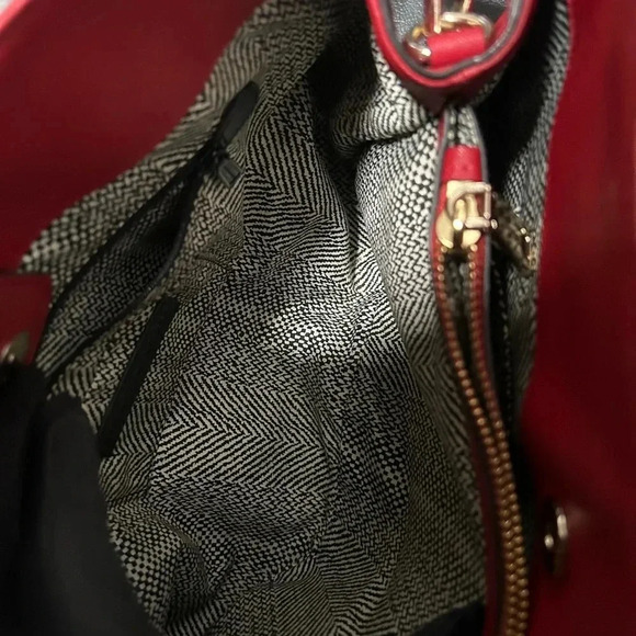 Rebecca Minkoff Amorous Red Leather Double Handle Satchel Bag w/Crossbody strap - Picture 15 of 16